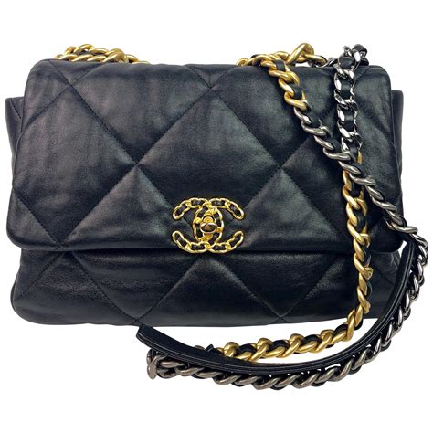 chanel 19 black goatskin|Chanel 19 bags review.